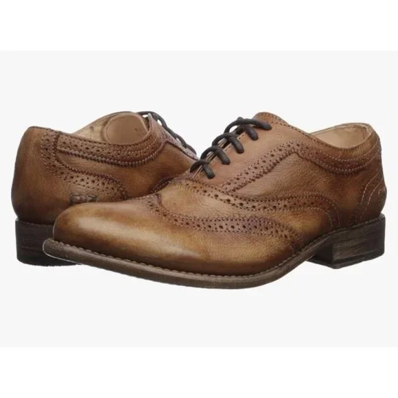 Bed Stu Womens Lita Oxfords Wingtip Leather Loafers Brown Shoes 90s Y2K Size 8